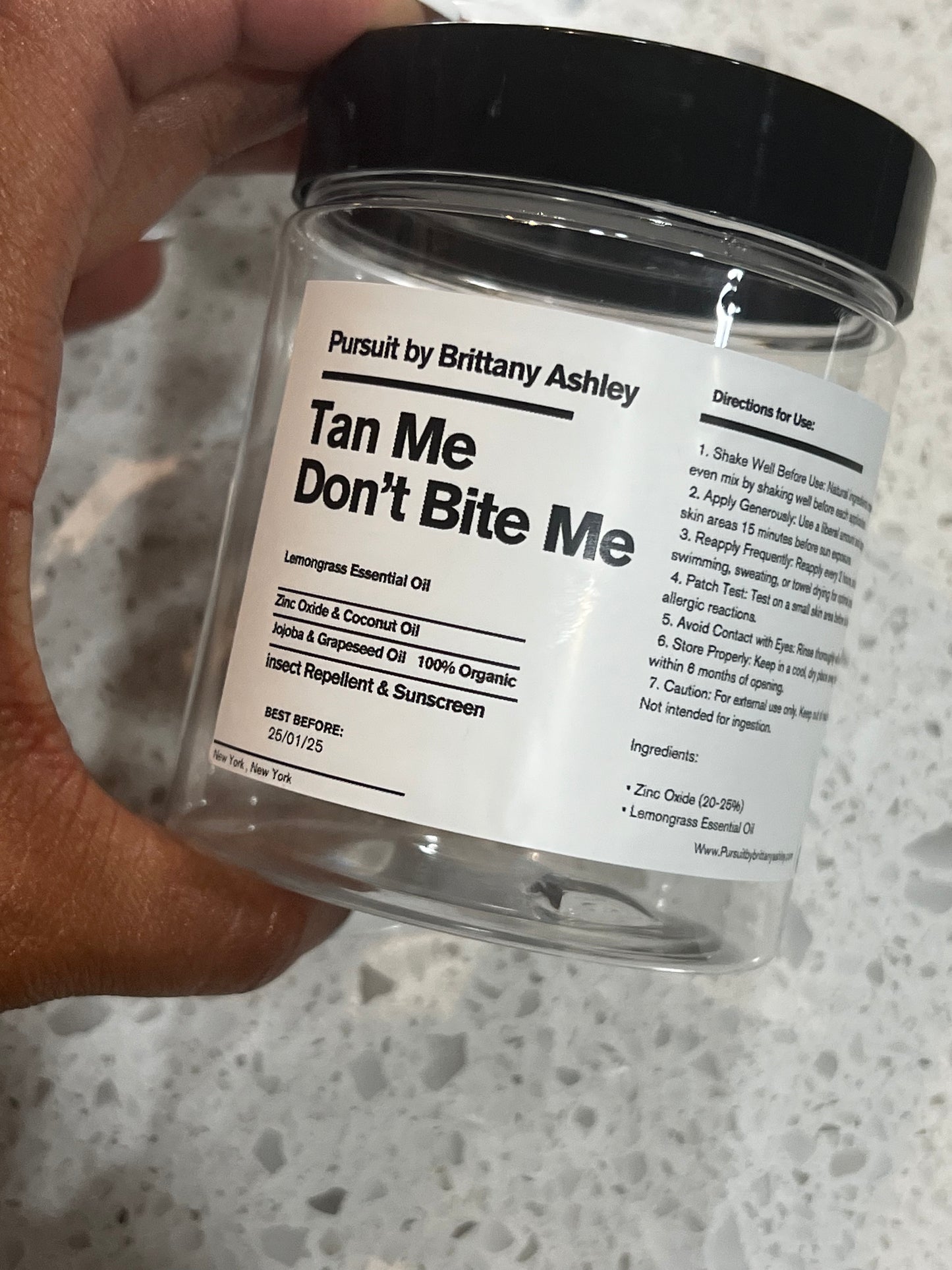 Tan Me, Don’t Bite Me.-SPF and insect repellent.