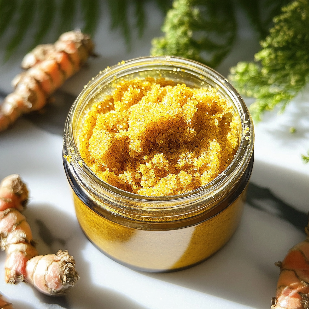 Turmeric and Sea Moss Brightening Lip Scrub - Exfoliate and Glow Naturally