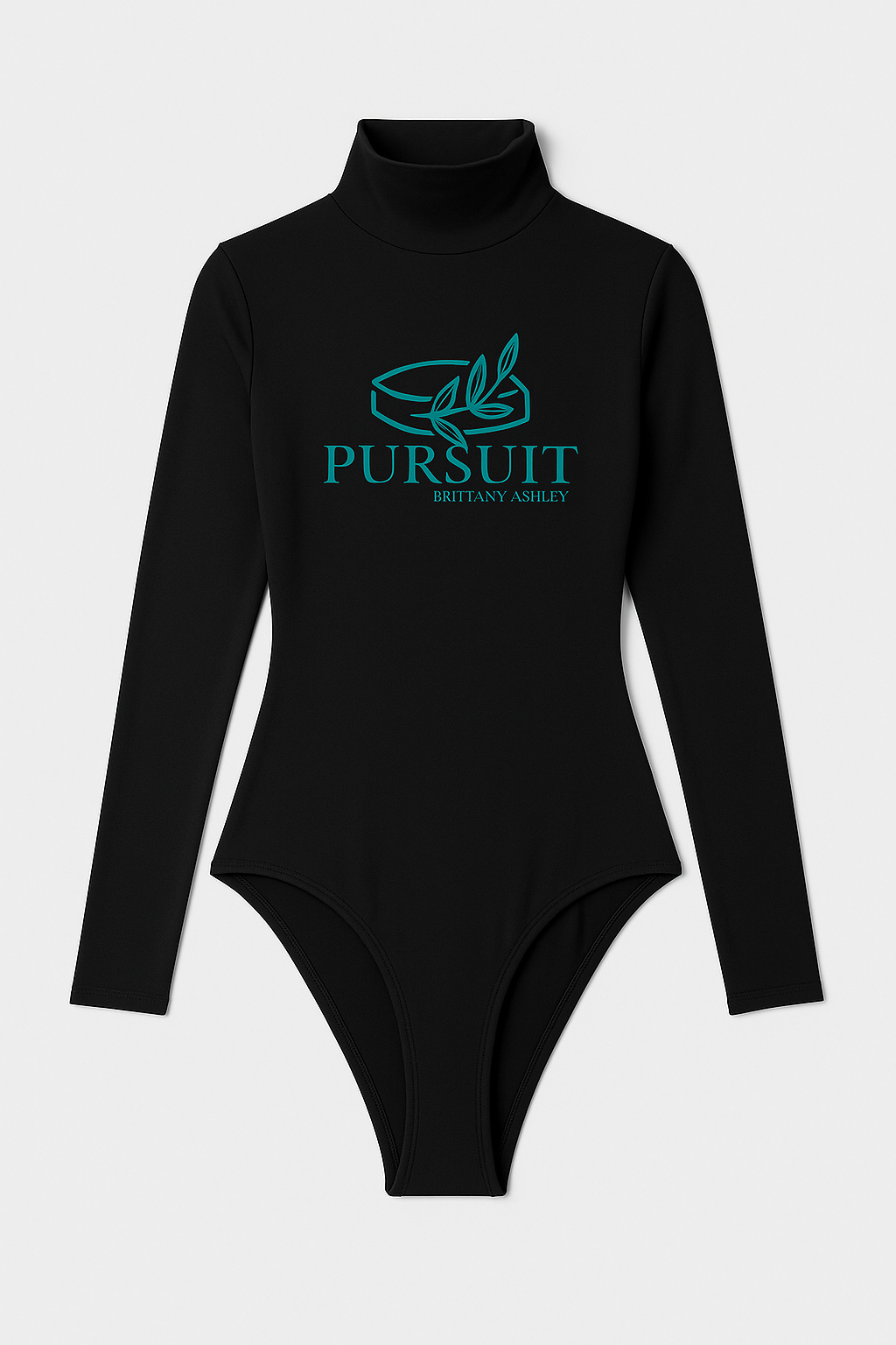 Pursuit By Brittany Ashley Mock Turteneck Onsie - Embroidered- Black